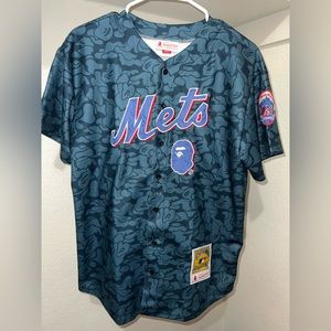 BAPE x Mitchell & Ness Mets Jersey